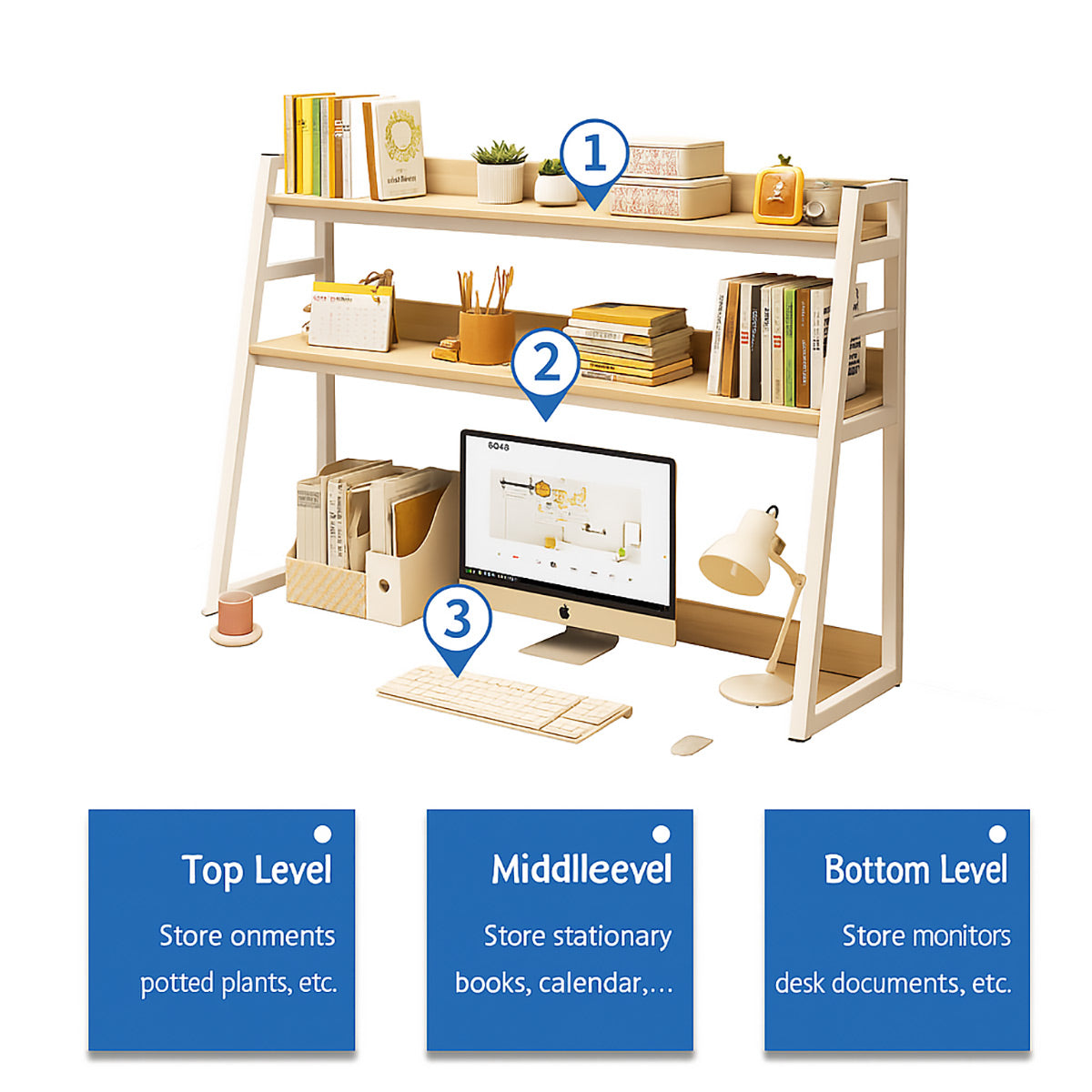 Ladder Desktop Storage Rack Two Widths Set | StorageOZ