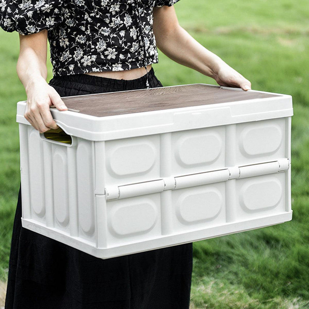 30L Folding Storage Box with Wooden Lid Set | StorageOZ