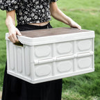 30L Folding Storage Box with Wooden Lid Set | StorageOZ
