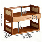 Bamboo Desk Shelf with Drawer Two Lengths | StorageOZ