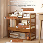 Bamboo Desk Shelf with Drawer Two Lengths | StorageOZ