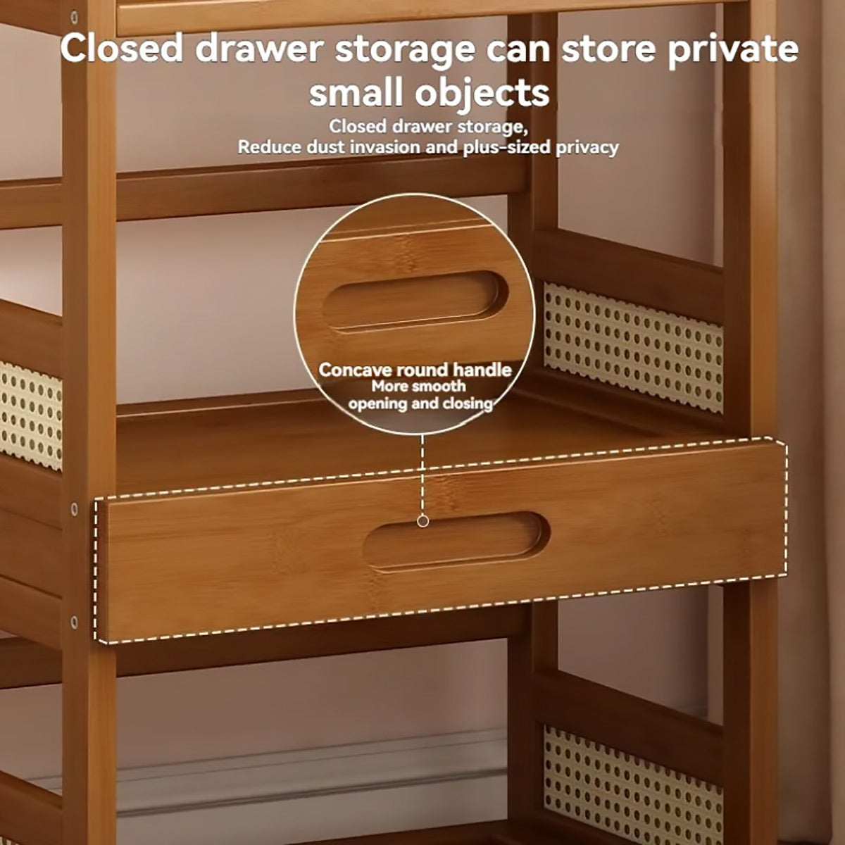 Bamboo Desk Shelf with Drawer Two Lengths | StorageOZ
