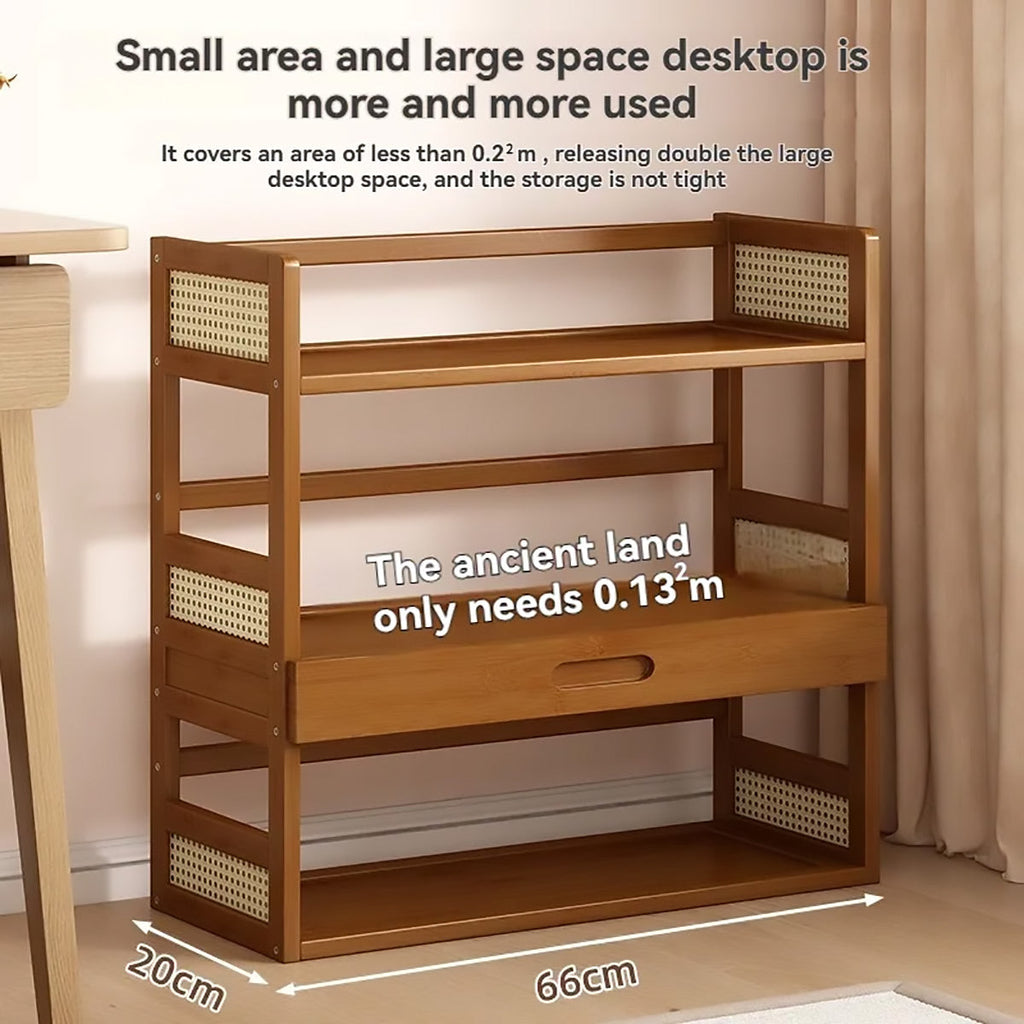 Bamboo Desk Shelf with Drawer Two Lengths | StorageOZ