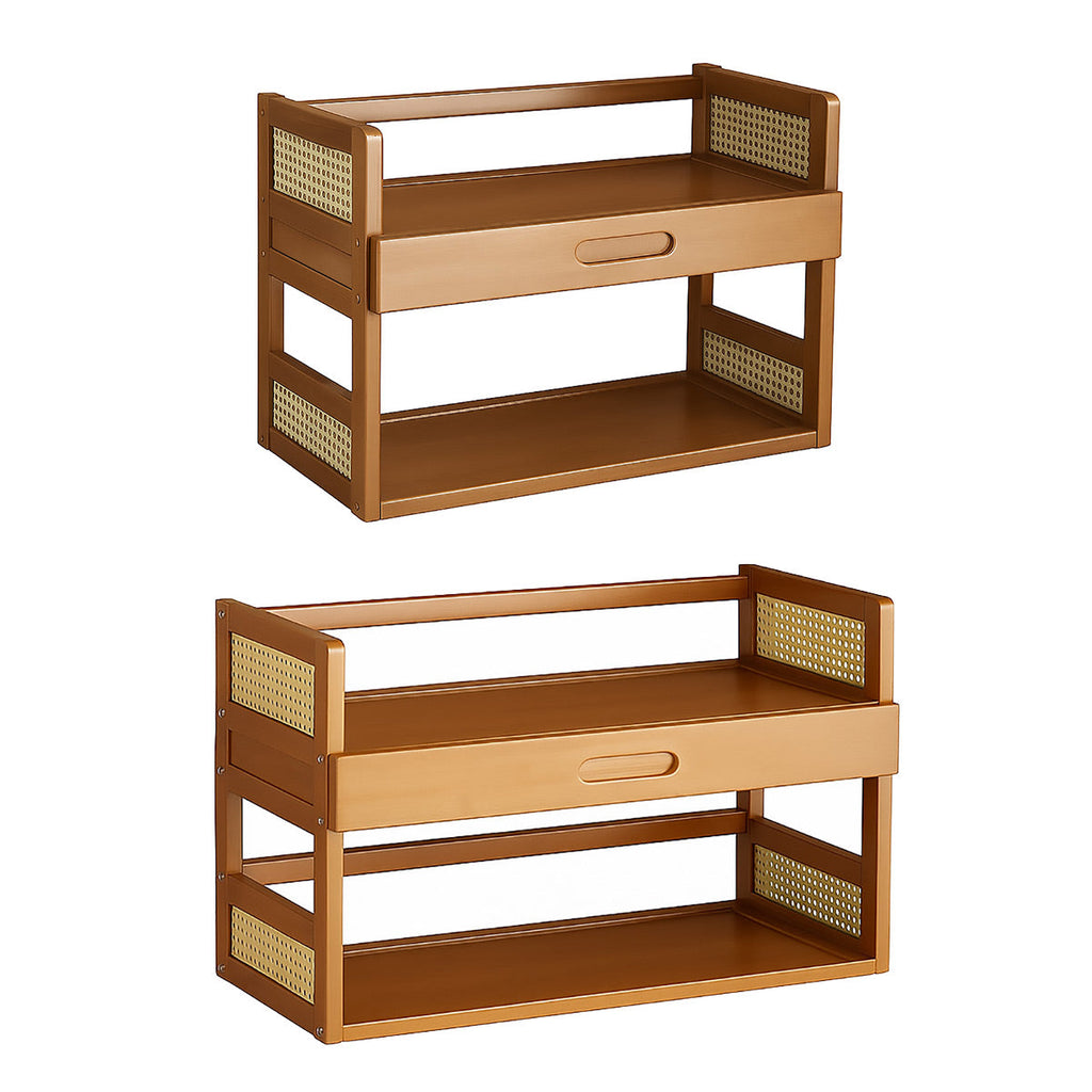 Bamboo Desk Shelf with Drawer Two Lengths | StorageOZ