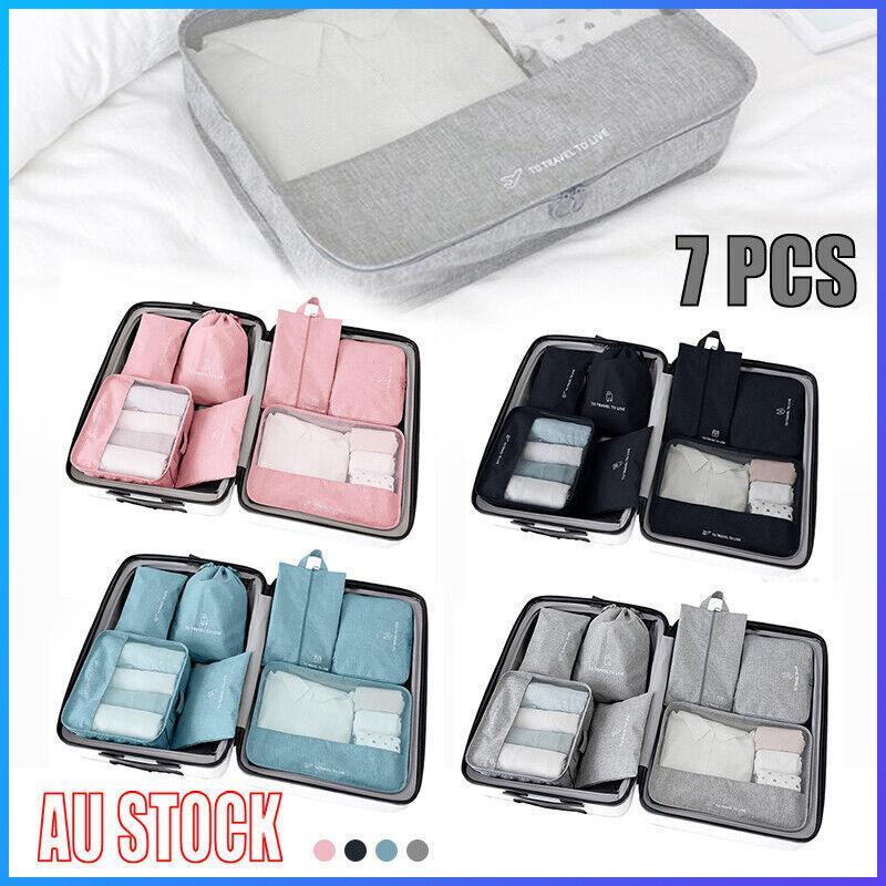 7 Pcs Travel Packing Cubes Luggage Organiser | StorageOZ