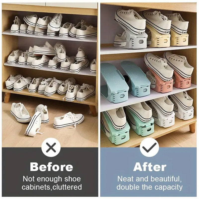 10 Pcs Adjustable Shoe Stackers Three Colours | StorageOZ