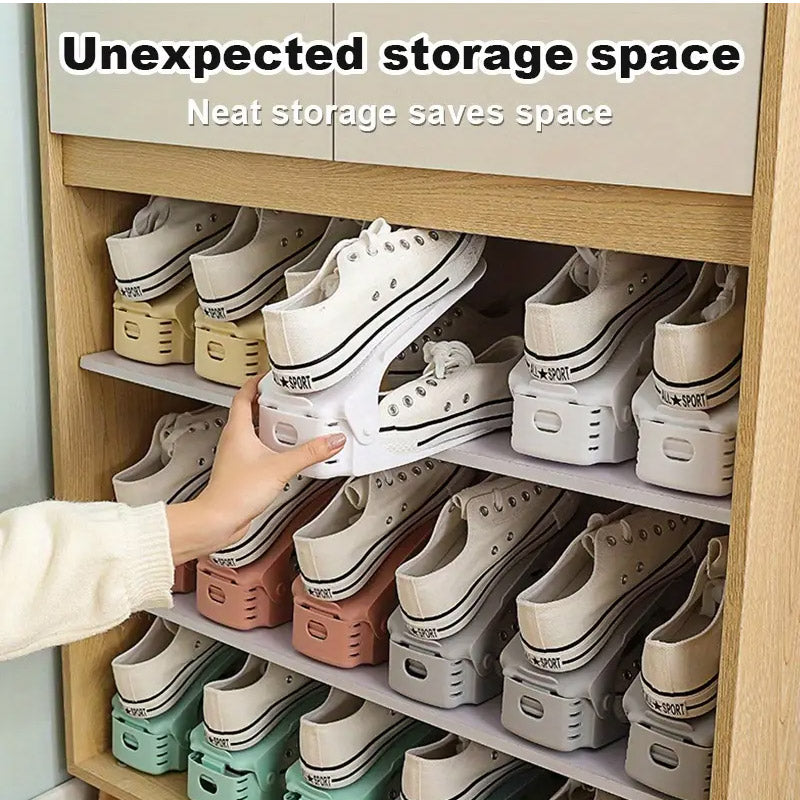 10 Pcs Adjustable Shoe Stackers Three Colours | StorageOZ