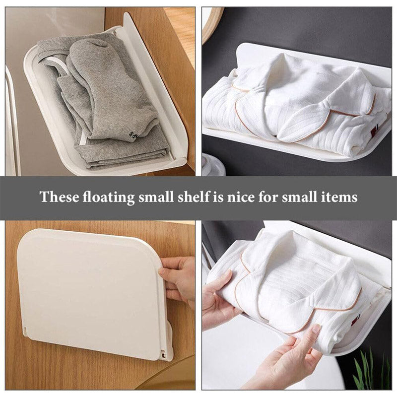 2 Pcs Foldable Nail Free Wall Storage Racks | StorageOZ
