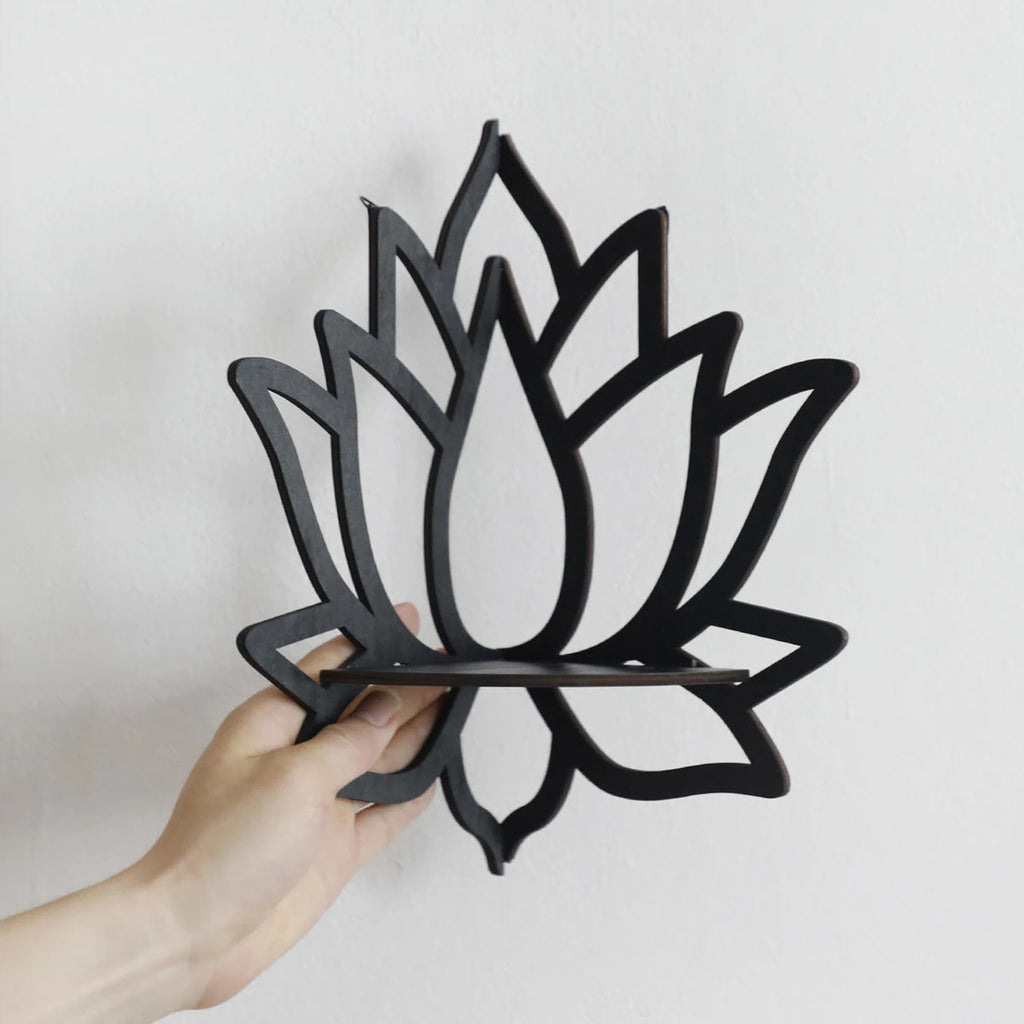 Lotus Shaped Wooden Wall Display Shelf Set | StorageOZ