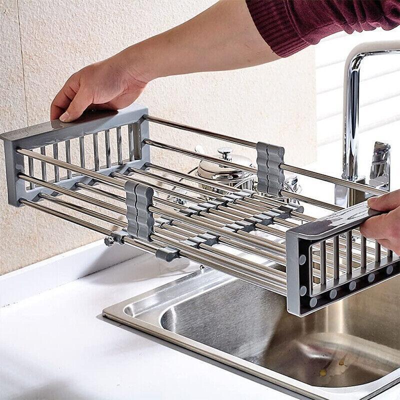 Stainless Steel Kitchen Drain Basket Rack | StorageOZ