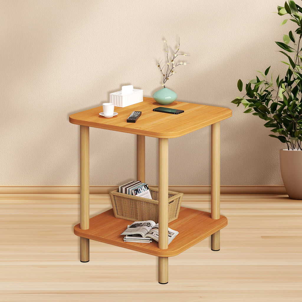 2 Tier Wooden Bedside Open Storage Shelf | StorageOZ