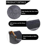 2 Pcs Felt Storage Baskets with Wood Handles | StorageOZ