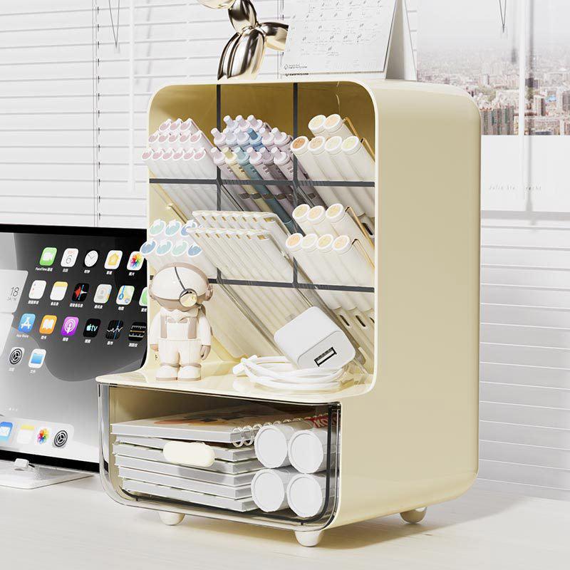 Angled Pen Holder with Drawer Two Colours | StorageOZ