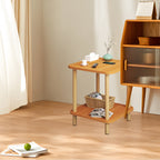 2 Tier Wooden Bedside Open Storage Shelf | StorageOZ