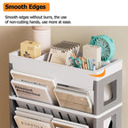 4 Tier Rolling Magazine File Cart Grey White | StorageOZ
