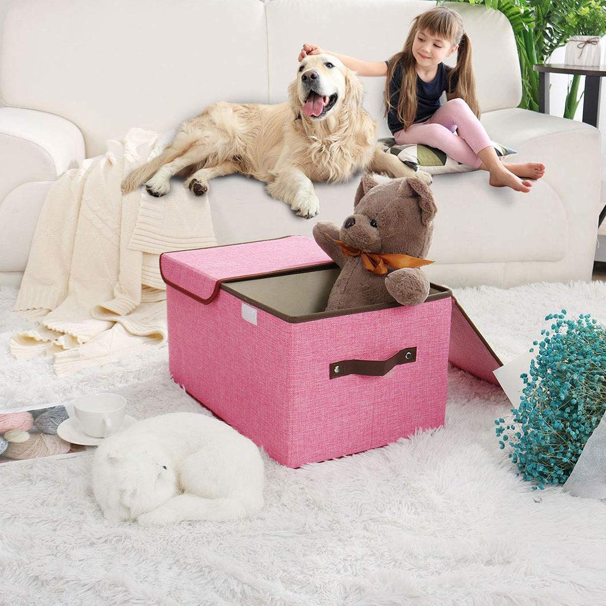 Double Lid Fabric Storage Box Six Colours | StorageOZ