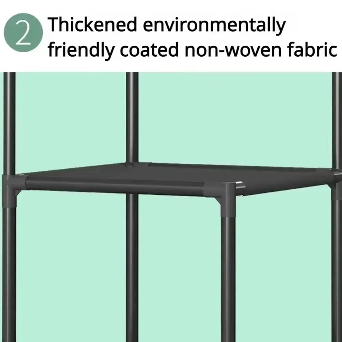 70 Inch Black Clothes Rack with Shelves Set | StorageOZ