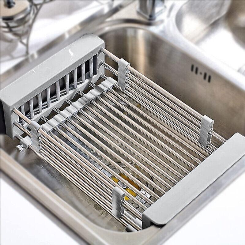 Stainless Steel Kitchen Drain Basket Rack | StorageOZ