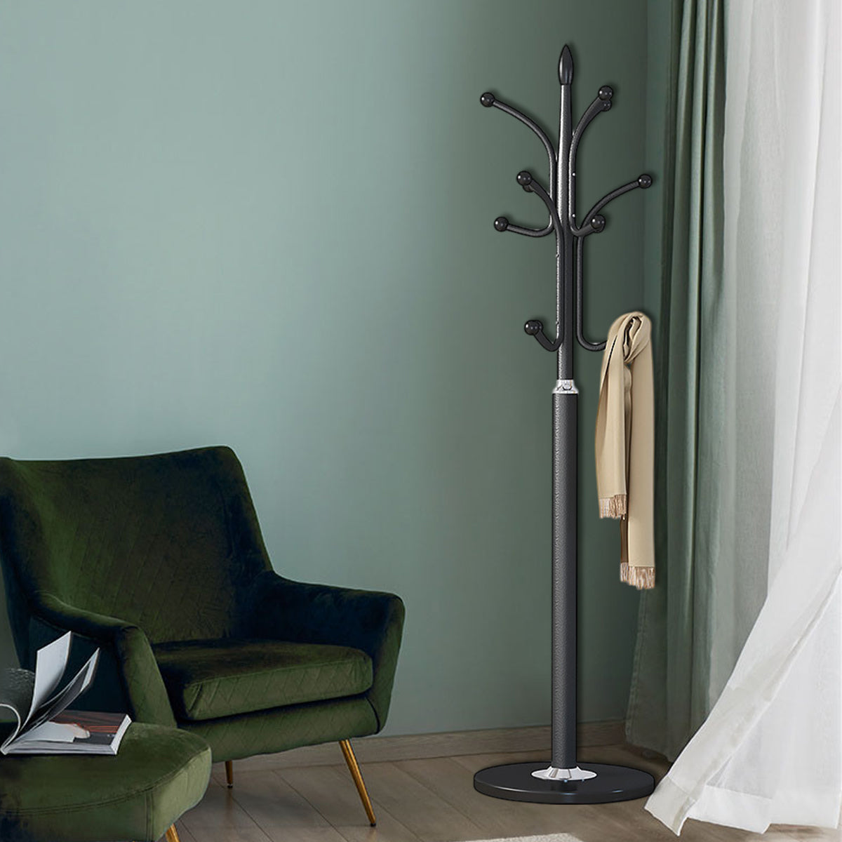 Black Floor Standing Bedroom Coat Rack Set | StorageOZ