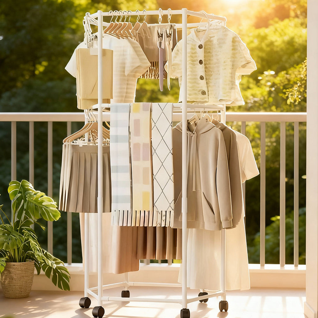 Rotating Floor Clothes Rack Two Colours Set | StorageOZ