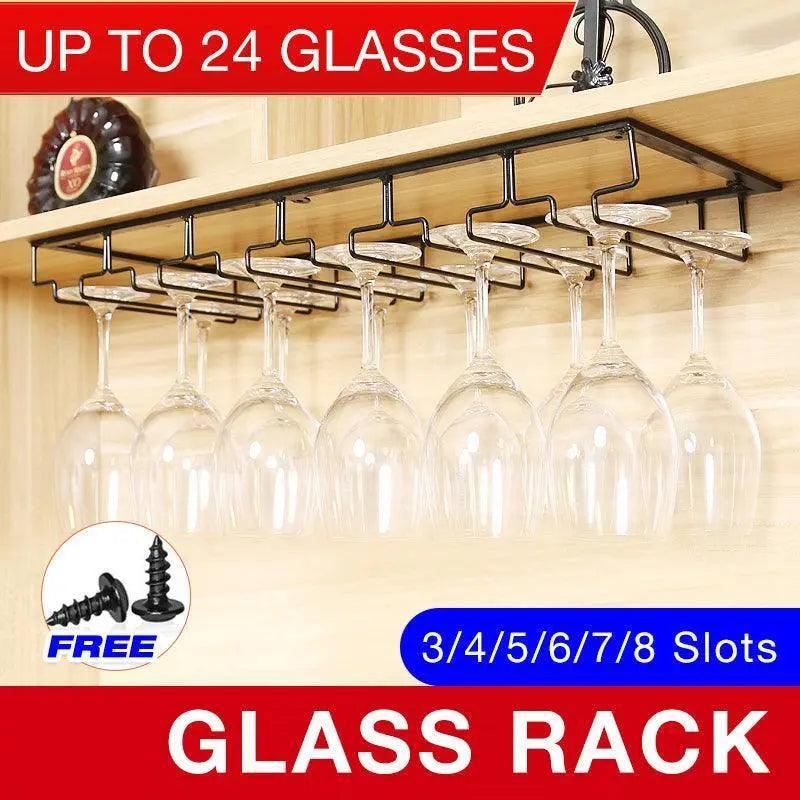 Hanging Wine Glass Rack in Six Slot Counts | StorageOZ