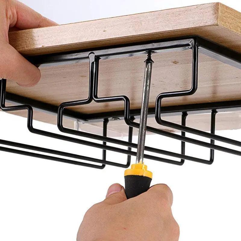Hanging Wine Glass Rack in Six Slot Counts | StorageOZ