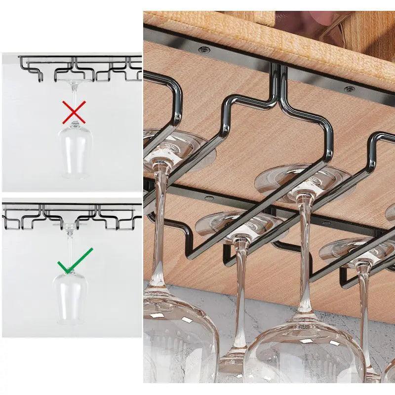 Hanging Wine Glass Rack in Six Slot Counts | StorageOZ