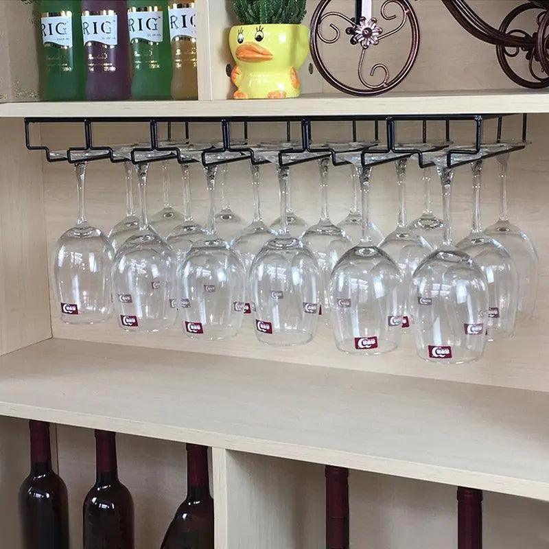 Hanging Wine Glass Rack in Six Slot Counts | StorageOZ