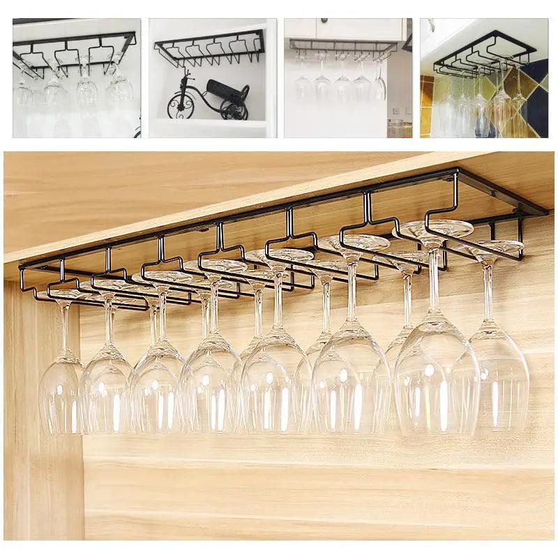 Hanging Wine Glass Rack in Six Slot Counts | StorageOZ