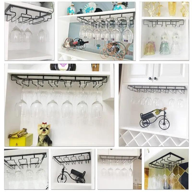 Hanging Wine Glass Rack in Six Slot Counts | StorageOZ