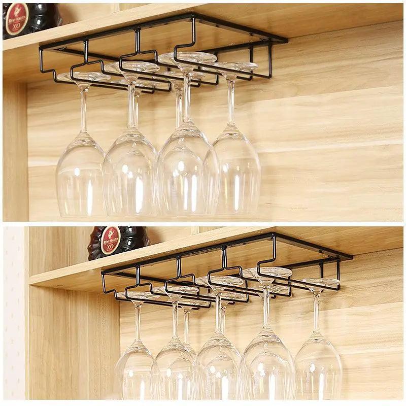 Hanging Wine Glass Rack in Six Slot Counts | StorageOZ