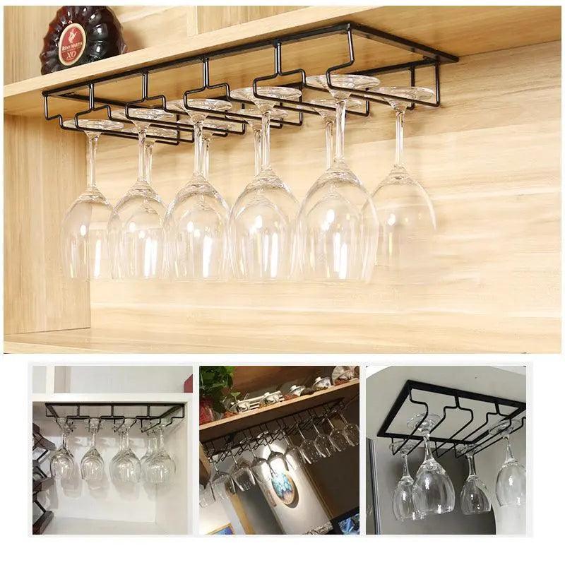 Hanging Wine Glass Rack in Six Slot Counts | StorageOZ