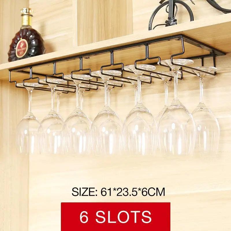 Hanging Wine Glass Rack in Six Slot Counts | StorageOZ