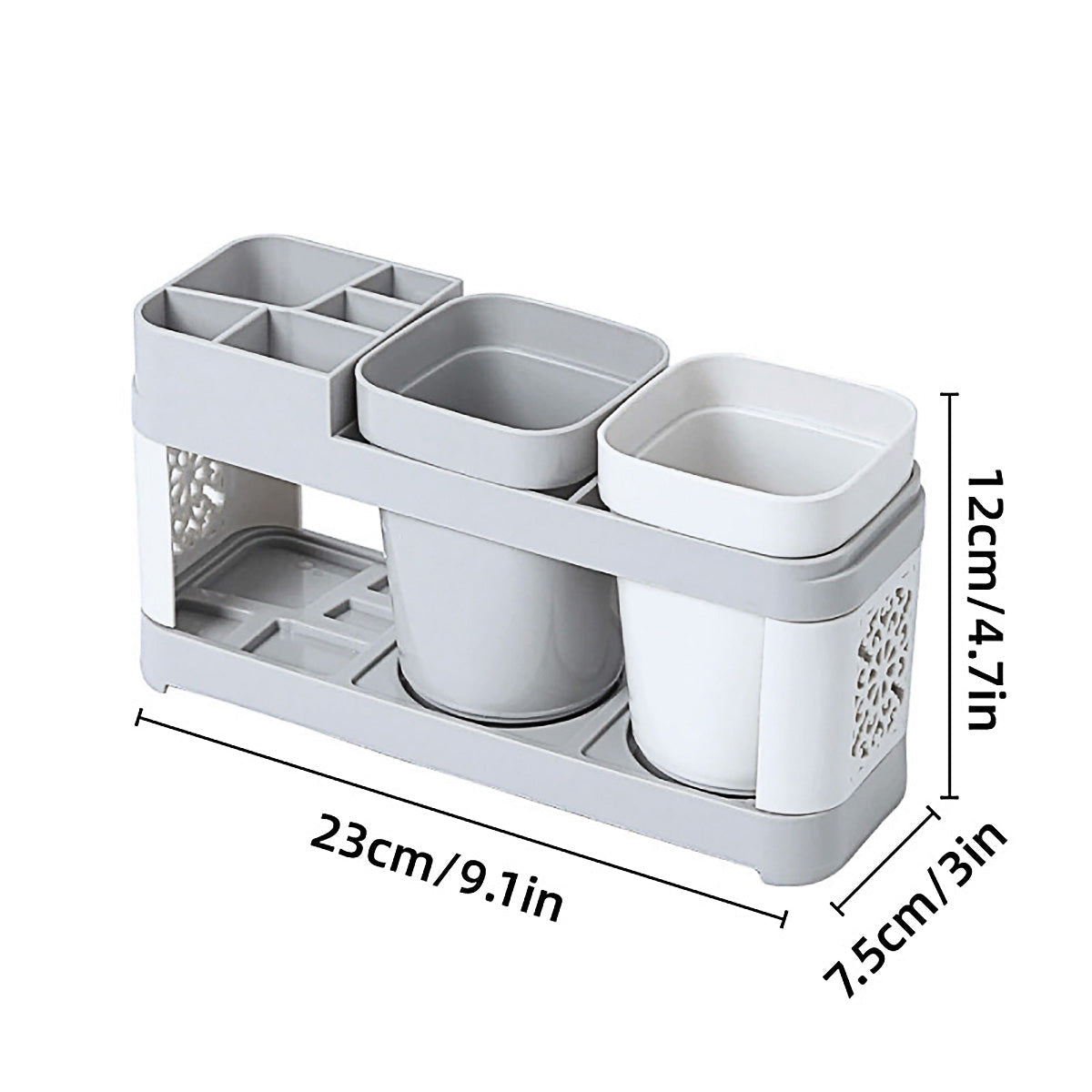 Shelf Cup Set Toothbrush Holder Plastic Stand Storage Racks Toothpaste Bathroom