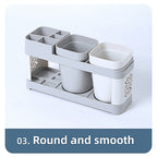 Shelf Cup Set Toothbrush Holder Plastic Stand Storage Racks Toothpaste Bathroom
