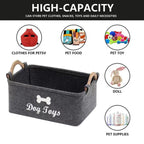 2 Pcs Felt Storage Baskets with Wood Handles | StorageOZ