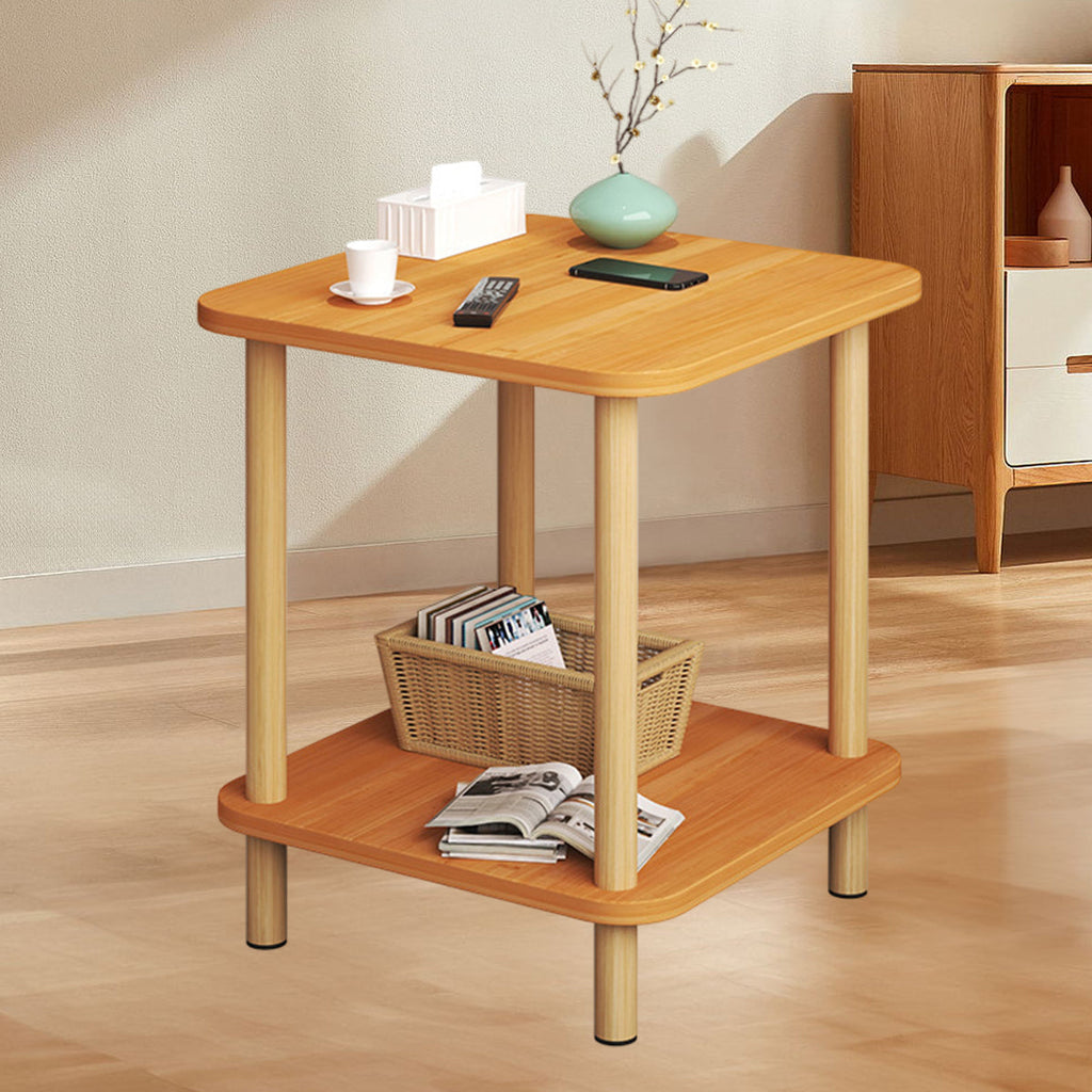 2 Tier Wooden Bedside Open Storage Shelf | StorageOZ