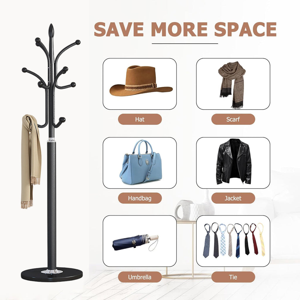 Black Floor Standing Bedroom Coat Rack Set | StorageOZ