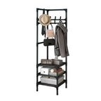 70 Inch Black Clothes Rack with Shelves Set | StorageOZ