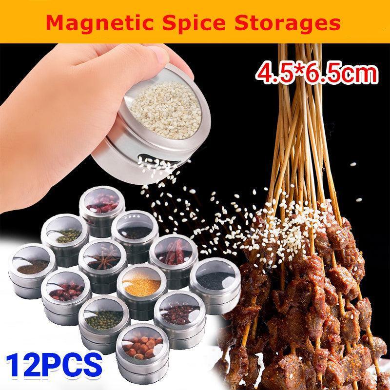 12 Pcs Spice Pots Kitchen Storage Organiser | StorageOZ