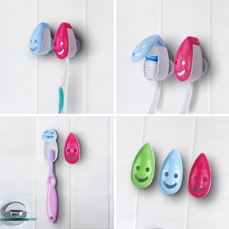 4 Pcs Smiley Face Toothbrush Holder Rack | StorageOZ