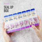 14 Grid Press Lid Medicine Box Organiser | StorageOZ