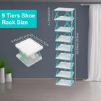 9 Tier Compact Shoe Rack for Narrow Spaces | StorageOZ