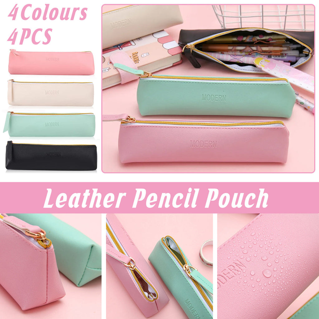 4 Pcs PU Pencil Cases Desk Organiser Set | StorageOZ