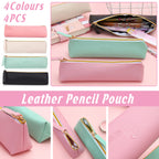 4 Pcs PU Pencil Cases Desk Organiser Set | StorageOZ