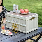 30L Folding Storage Box with Wooden Lid Set | StorageOZ