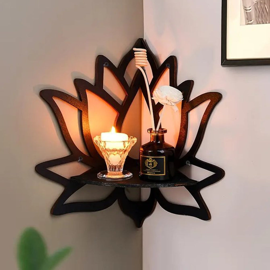 Lotus Shaped Wooden Wall Display Shelf Set | StorageOZ