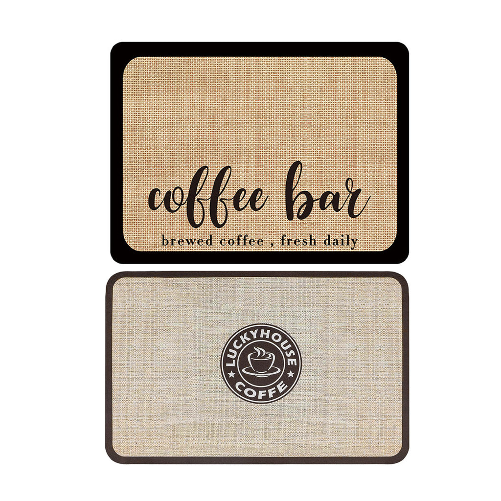Absorbent Coffee Bar Mat Two Prints Rack | StorageOZ