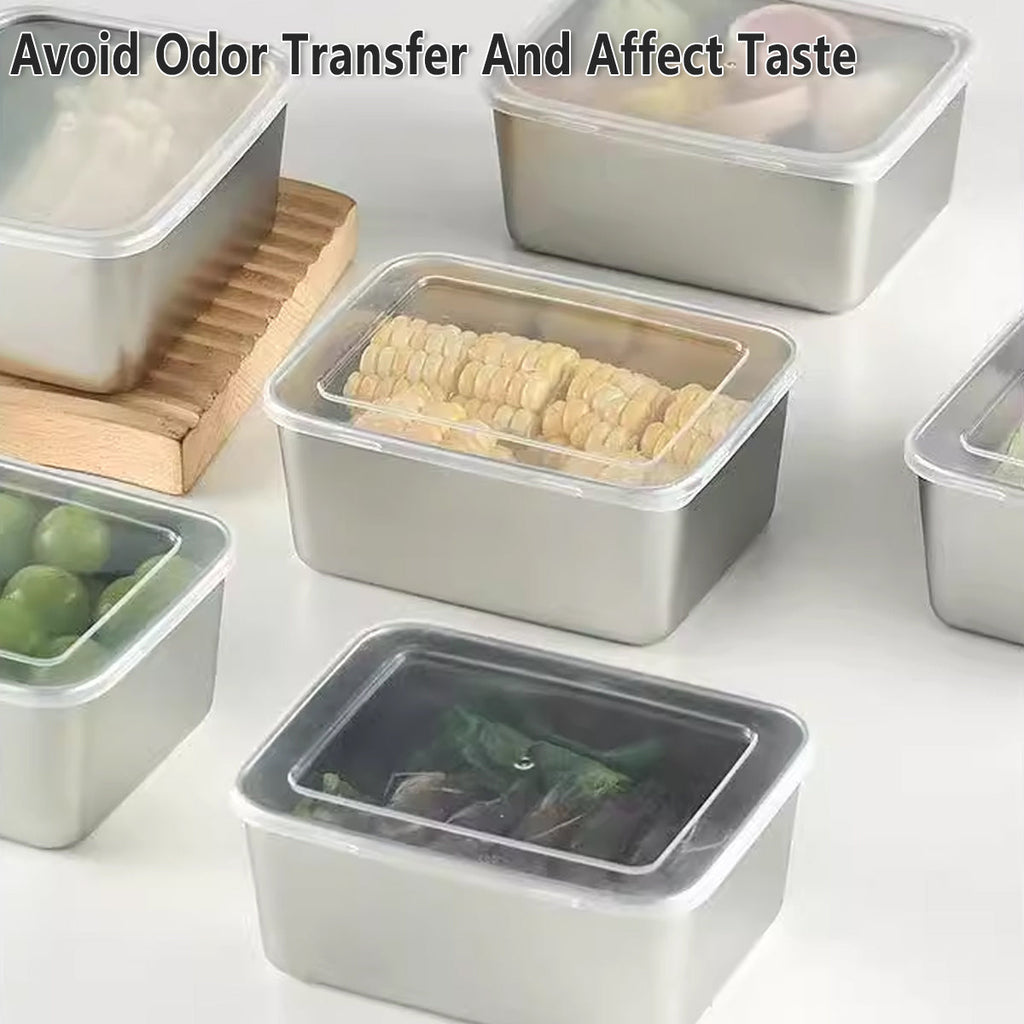 6 Pcs 650ml Stainless Food Storage Boxes | StorageOZ