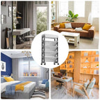 4 Tier Rolling Magazine File Cart Grey White | StorageOZ